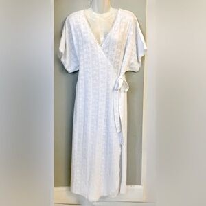 Bridal White Lace Lingerie S Vintage Robe Wrap Night Dressing Gown Wedding 4 6